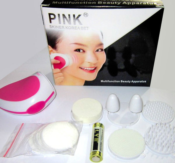 Pink Skinner Multifunction Massaging Beauty Set - Pink - Hiffey