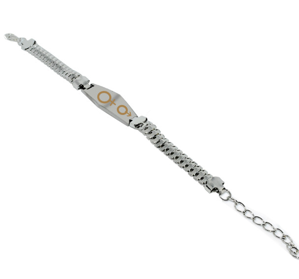 Stainless Steel Gender Symbol Bracelet For Men & Women - Silver