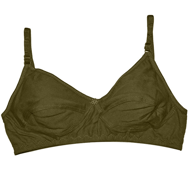 Soft Cotton Light Weight Non Padded Bra - Green