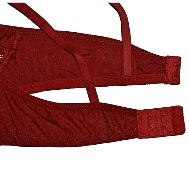 Soft Cotton Light Weight Non Padded Bra - Maroon - Hiffey