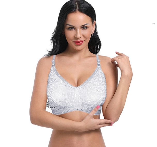 Perfection Fully Lace Design Wireless Non Padded Bra Collection - Hiffey