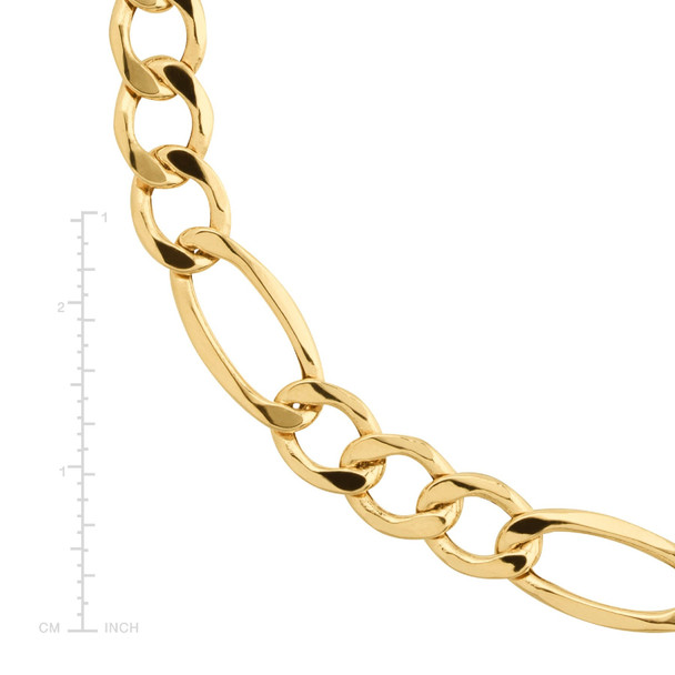 Solid Diamond Cut Figaro Link Chain Necklace for Men - Golden - Hiffey