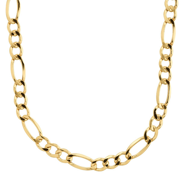 Solid Diamond Cut Figaro Link Chain Necklace for Men - Golden - Hiffey