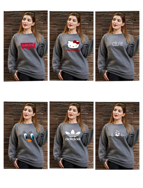 Printed Charcoal Sweatshirt for Women's at Hiffey .pk