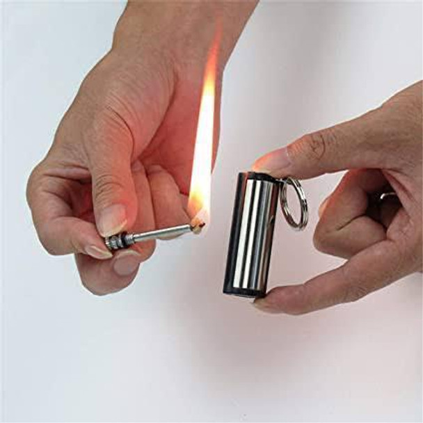 Keychain Match Fire Lighter - High Quality Metallic - Hiffey