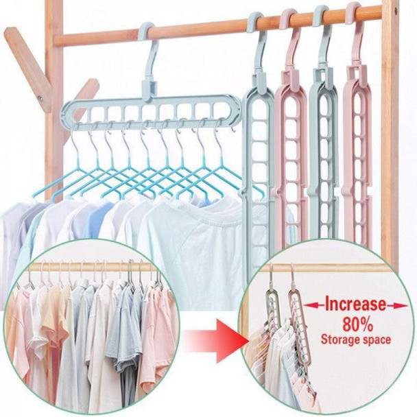 9 Hole Space Saver Rotatable Organizing Clothes Hanger- Pack of 2 - Hiffey