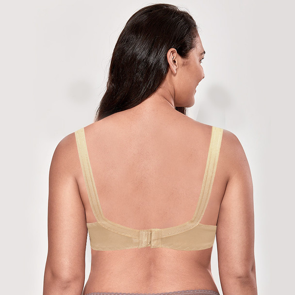 Floral non Padded Thin Strap Cotton Bra - Skin Color at Hiffey .pk