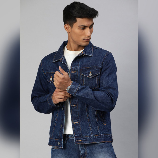 Navy Blue Denim Jacket Unisex - Winter collection - Hiffey