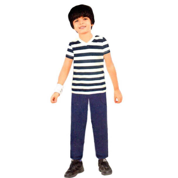 Blue & White Stripped T-Shirt & Trouser for Boys at Hiffey .pk