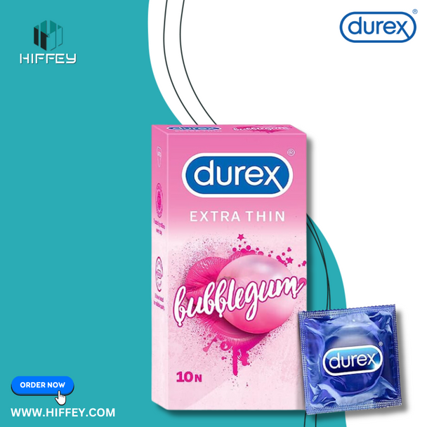Durex Extra Thin Bubblegum Flavoured - 10 Condoms at Hiffey .pk
