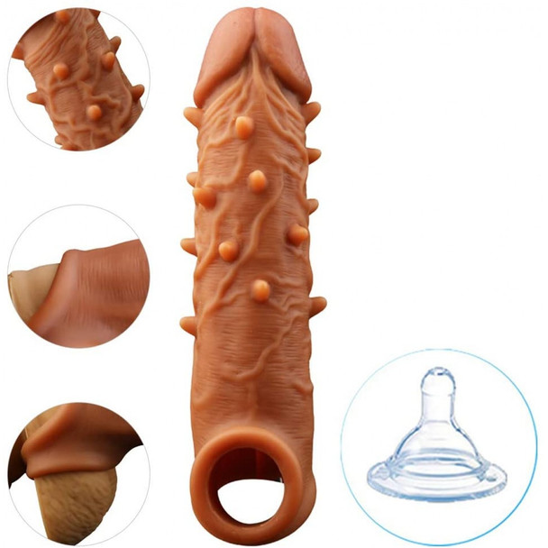 Silicone Condom Reusable Realistic Penis Extender in pakistan