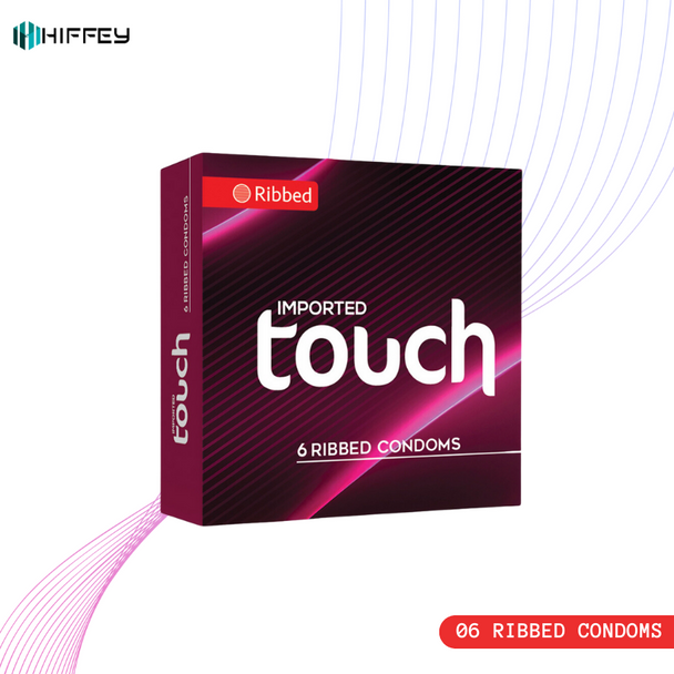 Touch Ribbed Condoms - Pack Of 6 at Hiffey .pk