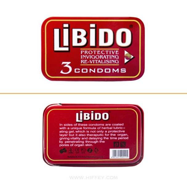 Libido Long Time Delay Condom Tin - 3 PCS at Hiffey .pk