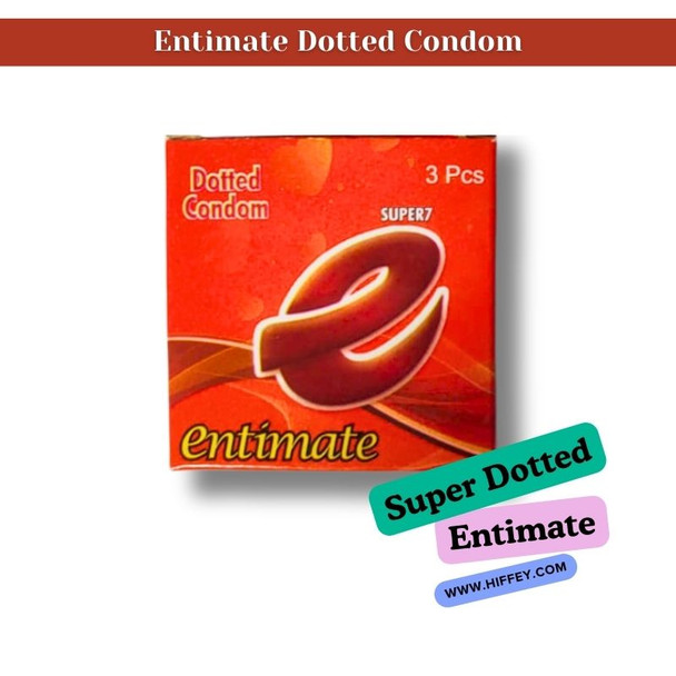 Elevate your intimate moments with the Entimate Super 7 Dotted Condom - 3Pcs, a triumphant trio of pleasure designed for maximum satisfaction. This enticing image captures the essence of heightened intimacy, showcasing the product's sleek packaging and subtle, enticing details. The sophisticated design of the condom packaging reflects the premium quality within, while the discreet presentation ensures privacy and confidence.