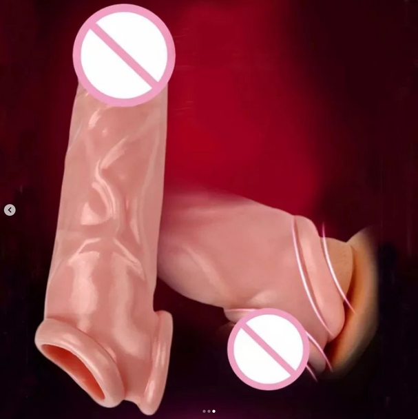 Reusable Condoms For Men Penis Sleeve Delay Lasting Penis Extender Enhancer Enlargement Intimate Goods Sex Toys For Couples in Pakistan