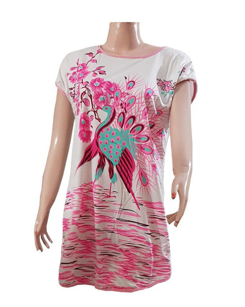 Ladies Casual Peacock Printed T-Shirt - Hiffey