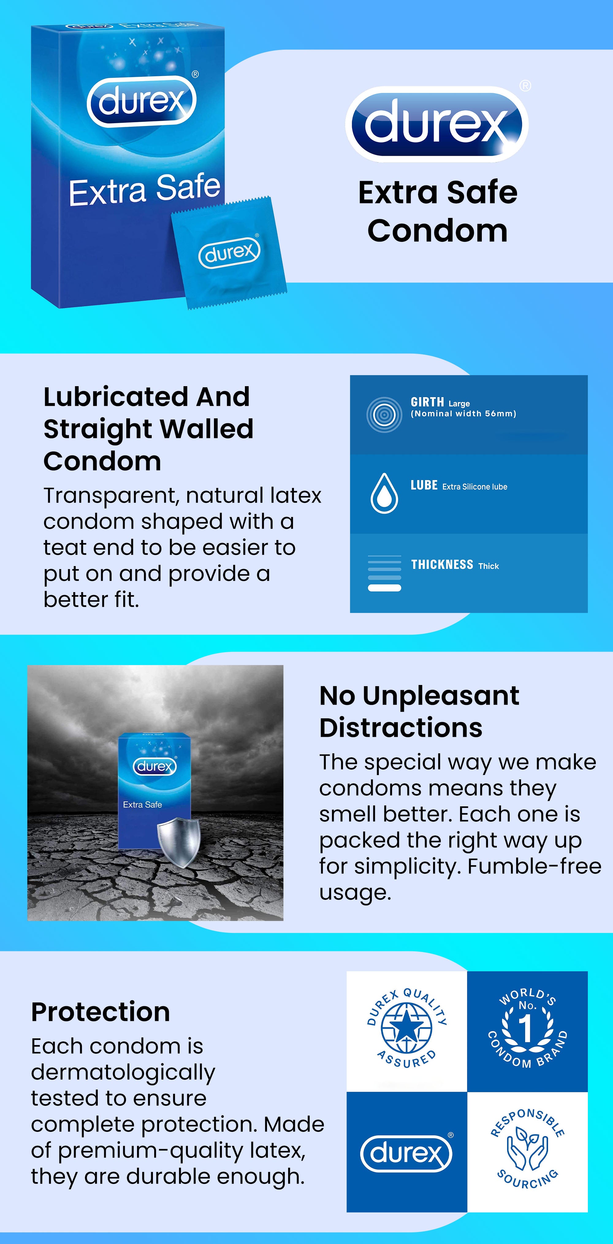 Durex Extra Safe Condoms, Buy Condoms Online, Extra Safe Protection, Reliable Contraception, Premium Quality Condoms in Pakistan