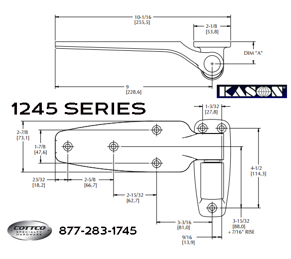 Kason 1245 Hinge with 11/2" Offset In Stock 8772831745