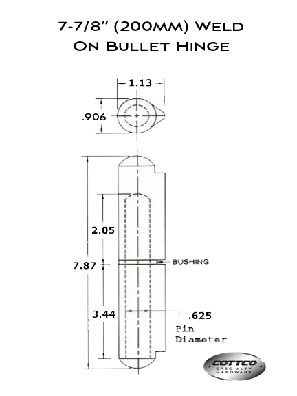 Aluminum Weld On Bullet Hinge 877 283 1745