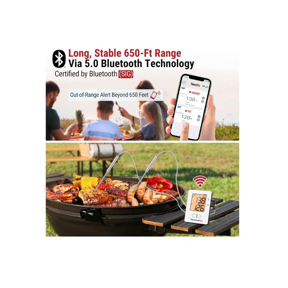 ThermoPro TP910 Wireless Bluetooth Meat Thermometer for BBQ