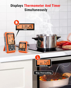 ThermoPro TP826 500FT Wireless Meat Thermometer for Cooking and Grilling, Dual Temperature Probe Food Grill Thermometer with HI/Low Alert& Kitchen Timer, IPX4 Smoker BBQ Thermometer for Oven,Smoking ThermoPro TP826 500FT Wireless Meat Thermometer for Cooking and Grilling, Dual Temperature Probe Food Grill Thermometer with HI/Low Alert& Kitchen Timer, IPX4 Smoker BBQ Thermometer for Oven,Smoking