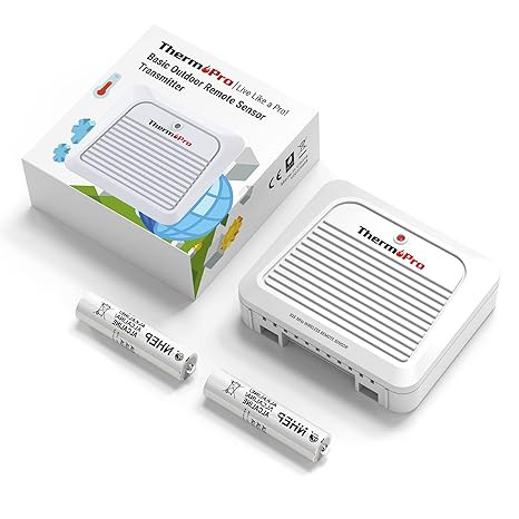 ThermoPro TX-7B Additional Outdoor Sensor Transmitter, Only for TP260B/TP280B Indoor Outdoor Thermometer Temperature and Humidity Monitor