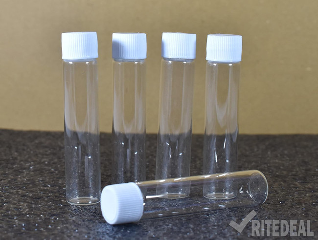 SCISPECTRUM 12 mL transparent Glass Vials Homeopathic Bottles White Screw Cap Dropper