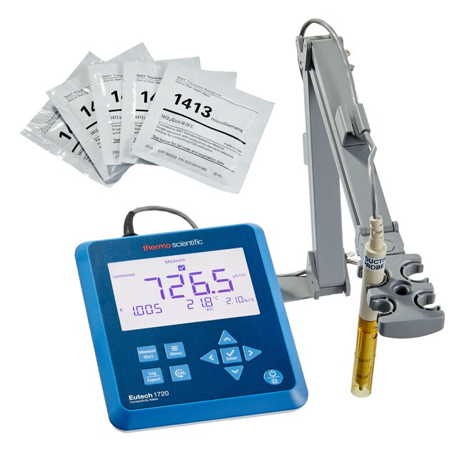 Conductivity Bench Meter.Conductivity 0.00 µS/cm to 500.0 mS/cm, Salinity  0.00 to 80.0 ppt TDS 0.00 ppm to 500.0 ppt. Temperature -5.0 to 105.0 °C  Model 1720  ORDER CODE EBEC172001