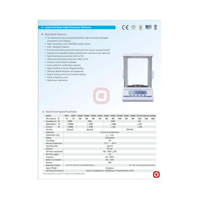 Saffron MODEL SES224 Digital Analytical Balance