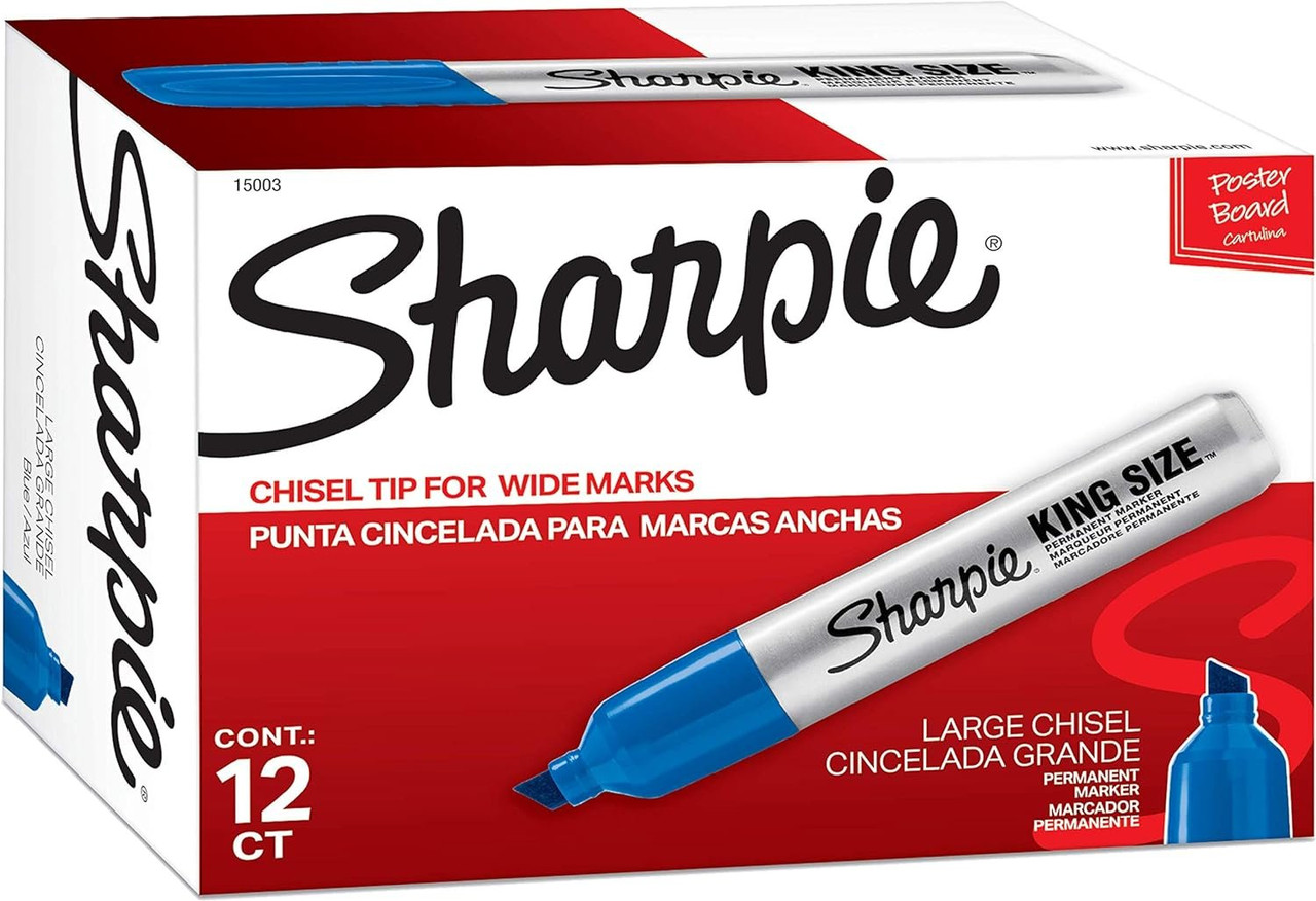 Sharpie 44001 Magnum Oversized Permanent Marker, Chisel Tip, Black - 44001