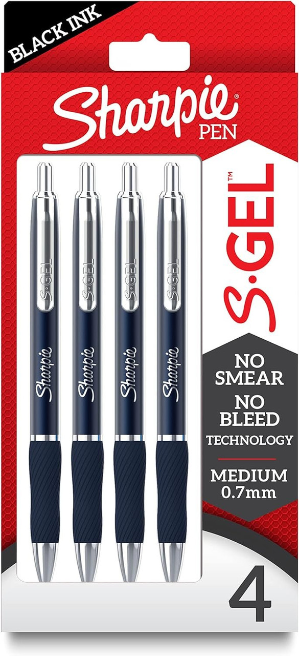 Sharpie S-Gel, Gel Pens, Medium Point (0.7mm), Black Ink Gel Pen