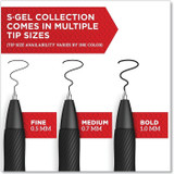 SHARPIE S-Gel 2096166 S-Gel Retractable Gel Pen, Fine 0.5 Mm, Red Ink, Black Barrel, Dozen