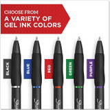 SHARPIE S-Gel 2096166 S-Gel Retractable Gel Pen, Fine 0.5 Mm, Red Ink, Black Barrel, Dozen