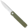 Cobratec Medium Cayden Drop Knife Serrated Folding Blade Od Green