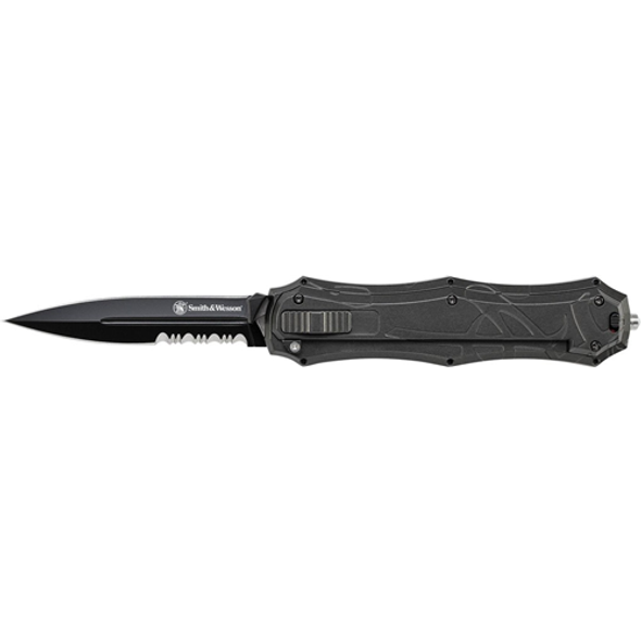 Otf Assist, Finger Actuator, Black 40% Serrated Spear Point Blade Aus-8. No Ship Ca, Ny, Ma