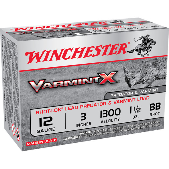 Winchester Varmint X Shot-lok Load 12 Ga. 3 In. 1 1/2 Oz. Bb Shot 10 Rd.