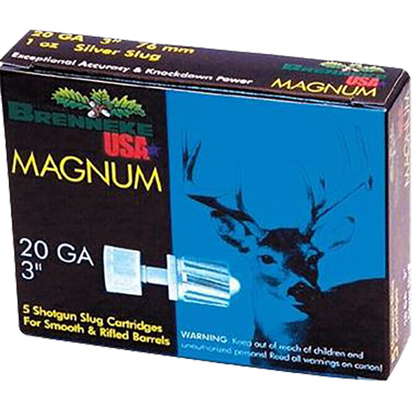 Brenneke Magnum Slugs 20 Ga. 3 In. 1 Oz. 5 Rd.