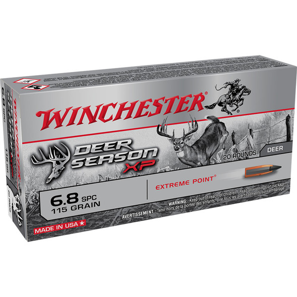 Winchester Deer Season Xp Rifle Ammo 6.8 Spc 120 Gr. Extreme Point 20 Rd.
