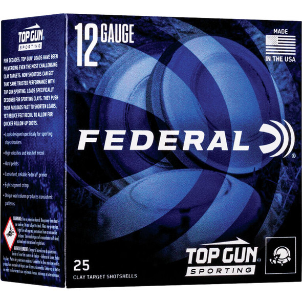 Federal Top Gun Shotgun Ammo 12 Ga. 2.75 In. 1 Oz 1300 Fps 7.5 Shot 25 Rd.