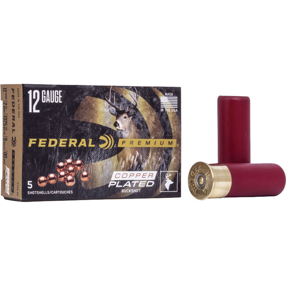 Federal Premium Vital Shok Shotgun Ammo 12 Ga. 2.75 In. 9 Pellets 00 Buck 5 Rd. - 1705568