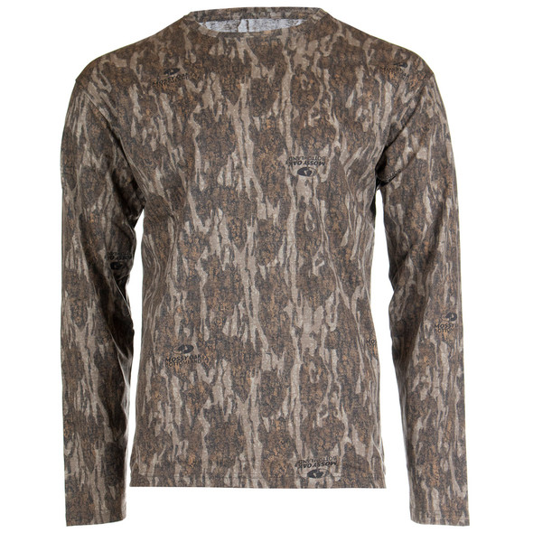Habit Bear Cave Camo Tee Long Sleeve Mossy Oak New Bottomland Medium