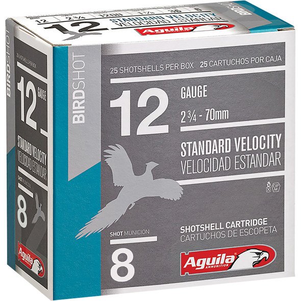 Aguila High Velocity Shotgun Game Load 12 Ga. 2.75 In. 1 1/8 Oz. 8 Shot 25 Rd.