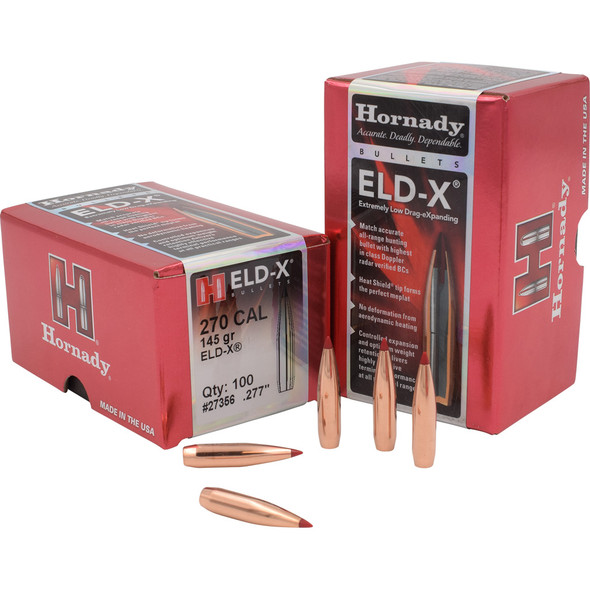 Hornady Eld-x Bullets 270 Cal. .277 145 Gr. Eld-x 100 Box
