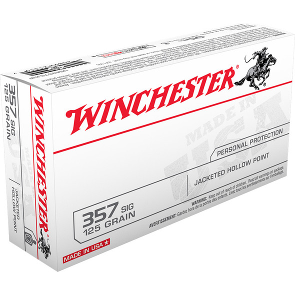 Winchester Usa Pistol Ammo 357 Sig 125 Gr. Jacketed Hp 50 Rd.