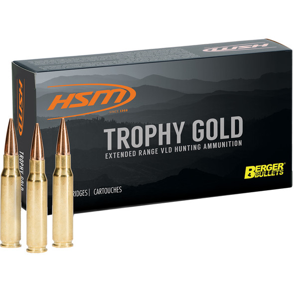 Hsm Trophy Gold Rifle Ammunition 6mm Remington Berger 87 Gr. 20 Rd.