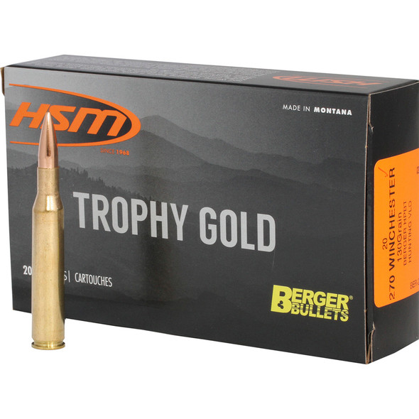 Hsm Trophy Gold Rifle Ammunition 270 Win. Berger 130 Gr. 20 Rd.