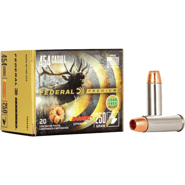 Federal Premium Pistol Ammo 454 Casull 250 Gr. Barnes Expander 20 Rd.