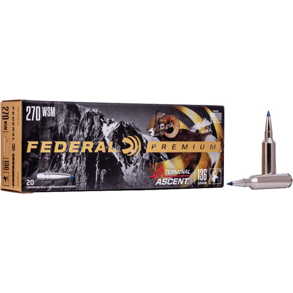 Federal Premium Rifle Ammo 270 Wsm. 136 Gr. Terminal Ascent 20 Rd.