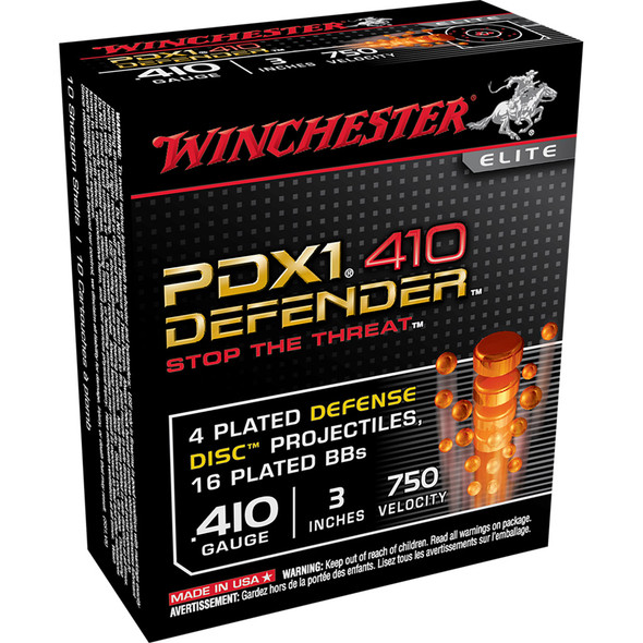 Winchester Defender Defense Disc /bb Combo Shot 410 Ga. 3 In. 4dd/16bb 10 Rd.