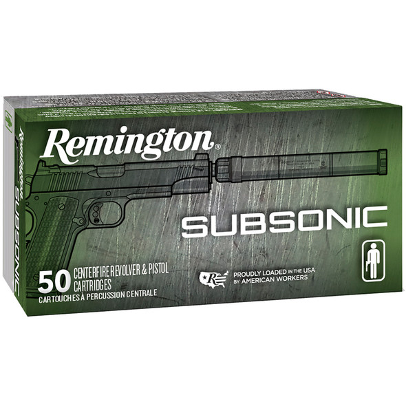 Remington Subsonic Handgun Ammo 45 Acp 230 Gr. Fneb 50 Rd.